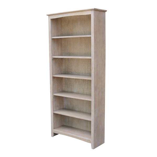 International Concepts Shaker Bookcase, 72"H, Washed Gray Taupe SH09-3227A